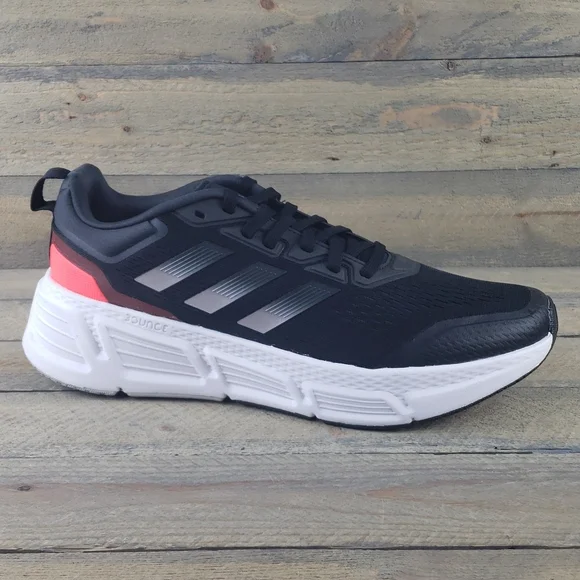 adidas Questar Men's Running Casual Sneakers Black White - Picture 2 of 10